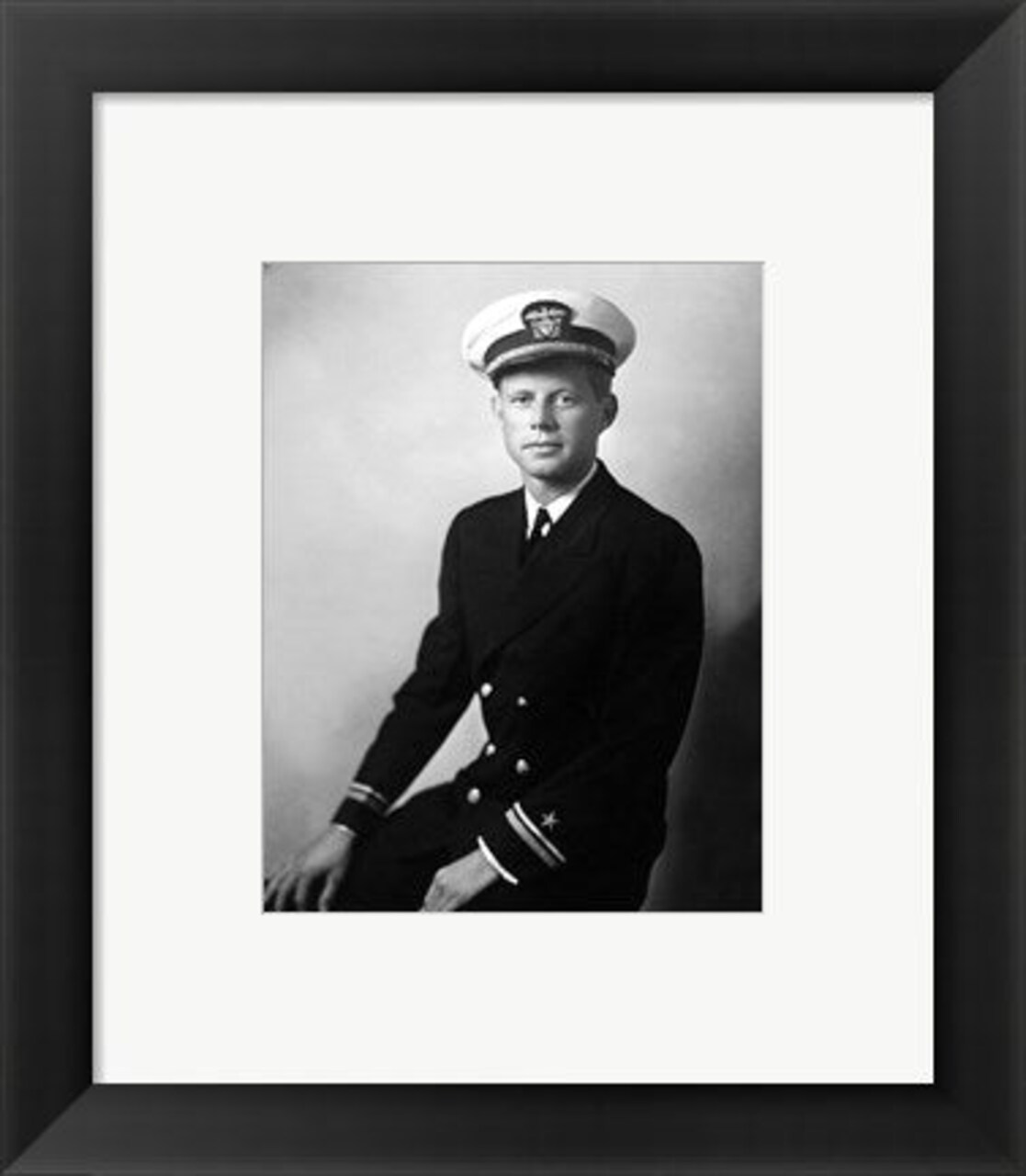 Framed Art 1942 JFK Uniform Portrait Wall Decor 18x24 Artwork